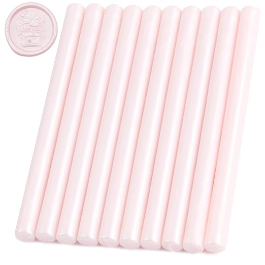 Light Pink Sealing Wax Sticks, HOSEALING 10pcs Glue Gun Sealing Wax Sticks by HOSEALING