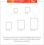 Fluid Watercolor Paper Fold Over Pad, 6 x 6 inches, 20 Sheets, 140 lb Cold Press - Image 7