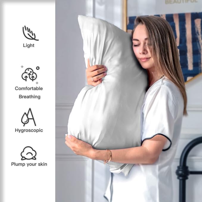 Mulberry Silk Pillowcase for Hair and Skin Standard Size 20"X 26" Pillow Case - Image 3