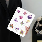 50PCS Transparent Flora Scrapbook Stickers, Flower-D | Vintage Aesthetic Flowers - Image 8