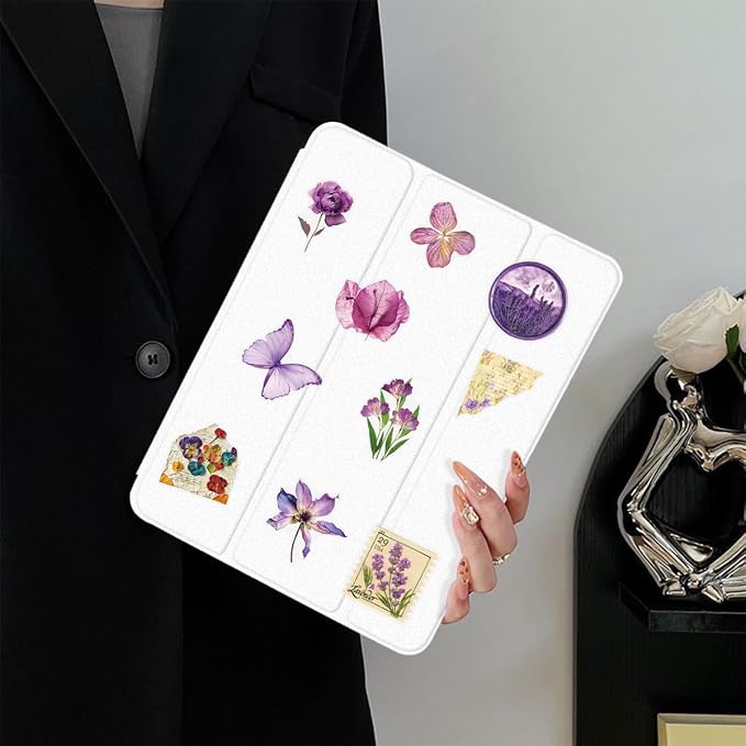 50PCS Transparent Flora Scrapbook Stickers, Flower-D | Vintage Aesthetic Flowers - Image 8