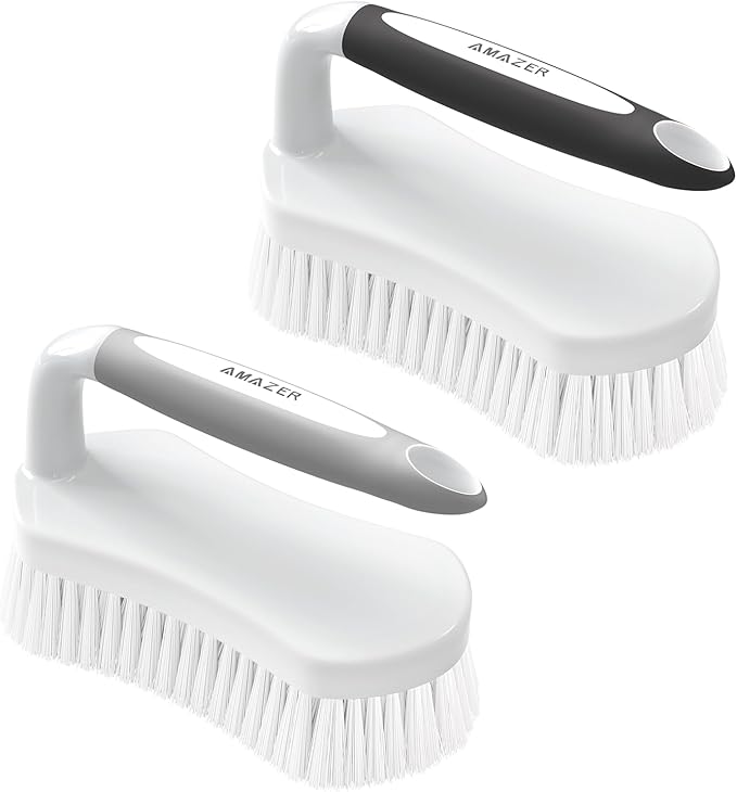 Amazer Scrub Brush for Cleaning Comfort Grip Bathtub Scrubber Stiff Bristles by Amazer