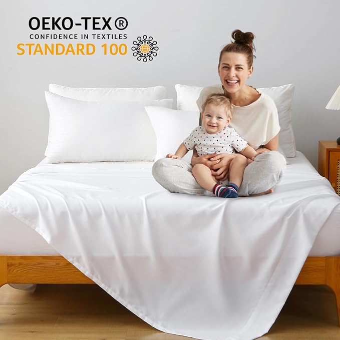 Lavisun California King Flat Sheet, 1 Pack White Cal King Bed Sheet Only - Image 6