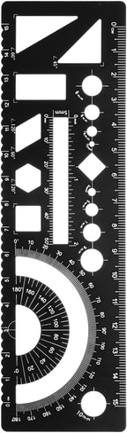 HARFINGTON Multifunctional Geometric Rulers 15cm Metric and SAE Aluminum by HARFINGTON