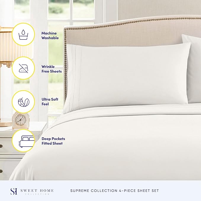 Twin Sheets - Breathable Luxury Sheets - 1800 Supreme Collection Extra Soft - Image 2