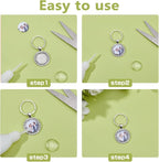 DICOSMETIC 20 Sets 20mm Cabochon Keychain Blanks Keychain Pendant Tray Platinum - Image 4
