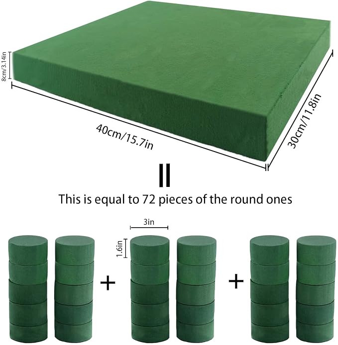 Dry & Wet Floral Foam Bricks, 15.7 x 11.8’’ Large Green Styrofoam Foam Blocks - Image 6