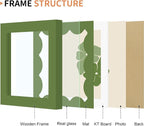 4x4 Picture Frame with Real Glass, Wooden cute 4 x 4 Photo Frame with Wavy Mat - Image 5