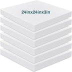 Frienda 6 Pack 3" X 24" X 24" Upholstery High Density Foam Cushion White by Frienda