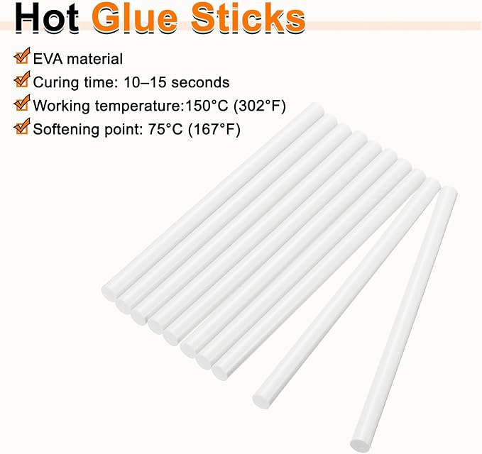 HARFINGTON 10pcs Hot Glue Sticks 0.43" Dia x 7.87" Long EVA Mini Hot Melt - Image 4