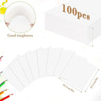 100PCS 4x4 Watercolor Paper Bulk, 140lb/300g Cold Press Thick Water Color Paper - Image 2