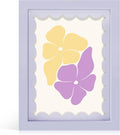 6x8 Picture Frame with Wavy Mat, Wooden Real Glass 6 x 8 Photo Frame by THKRLOF