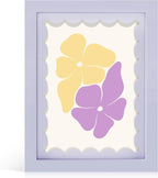 6x8 Picture Frame with Wavy Mat, Wooden Real Glass 6 x 8 Photo Frame by THKRLOF