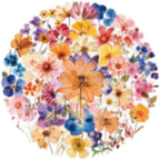 50PCS Transparent Flora Scrapbook Stickers, Vintage Aesthetic Flowers Sticker - Image 5