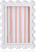 AceOrbit 4x6 Inches White Flower Wavy Scalloped Picture Frame Cute Wavy Edge by Unknown