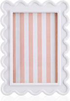 AceOrbit 4x6 Inches White Flower Wavy Scalloped Picture Frame Cute Wavy Edge by Unknown