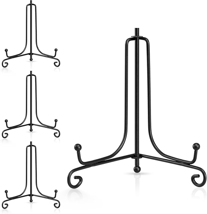 Artliving Plate Stands for Display, 5 Inch Black Iron Easel Plate Display Photo by Artliving