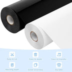 VinylRus Heat Transfer Vinyl-12” x 50ft Black and White Iron on Vinyl Roll - Image 3