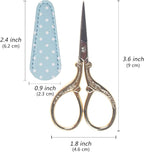 Embroidery Scissors with Leather Scissor Cover Small 3.6 inch Sewing Craft - Image 2
