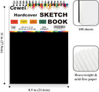 Sketch Book 8.5" x 11", 100 Sheets Hardcover Sketchbook, 68 lb /100 GSM Drawing - Image 2