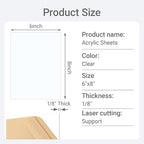 1/8" Thick Clear Acrylic Sheet 6" x 8" - Image 2