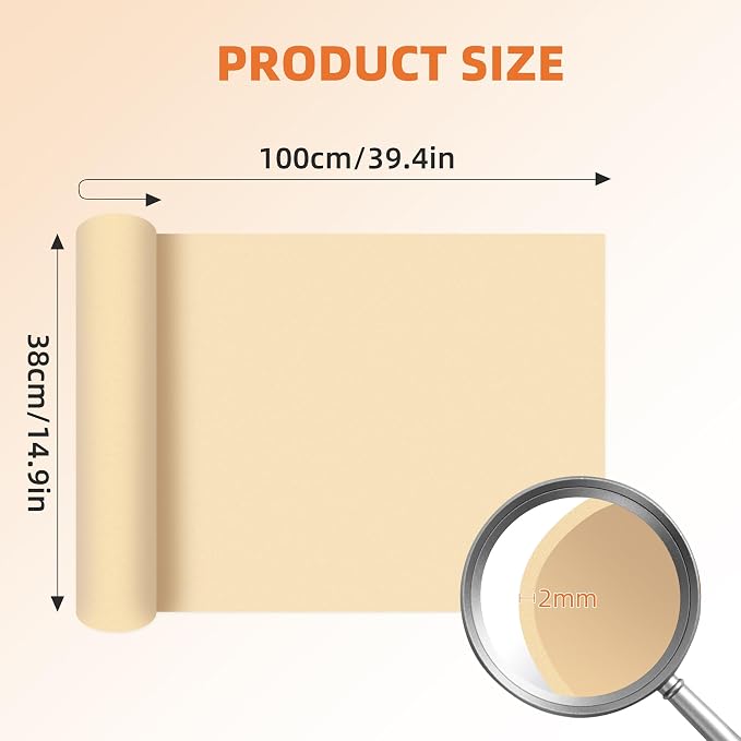 39"x15" EVA Foam Roll, 86 kg/m3 High Density 2MM Thick Foam Sheets, Flexible & - Image 2