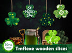 30Pcs St. Patrick's Day Leaves Unfinished Paintable Blank Wooden Festival - Image 5
