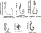 Honbay 60PCS Alloy Fish Hook Double Sided Fish Charms Pendant Fishing Jewelry - Image 2