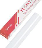 TUMIYA Heat Transfer Vinyl Roll, 12 in x 14 Feet White HTV Vinyl by TUMIYA