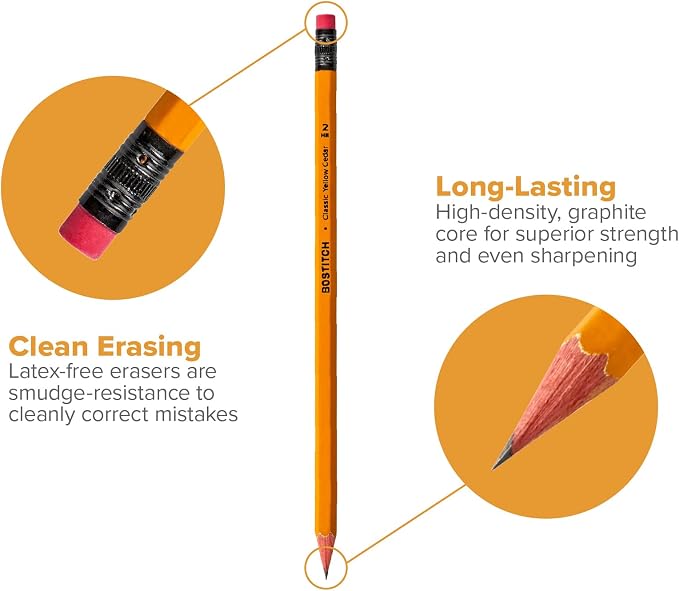 Bostitch Office Premium #2 Pencils, American Cedar Wood, Pre-Sharpened - Image 2