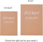 Kraft Cover Drawing Notebook & Sketchbook – Set of 2 Blank Plain Sketch Books – - Image 2