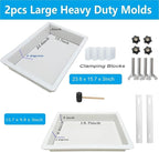 2Pcs Extra Large Reusable Epoxy Resin Table Mold - Image 2