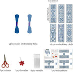 FREEBLOSS 6 Set Bohemian Pattern Cross Stitch Bookmark Kit Stamped Cross Stitch - Image 2