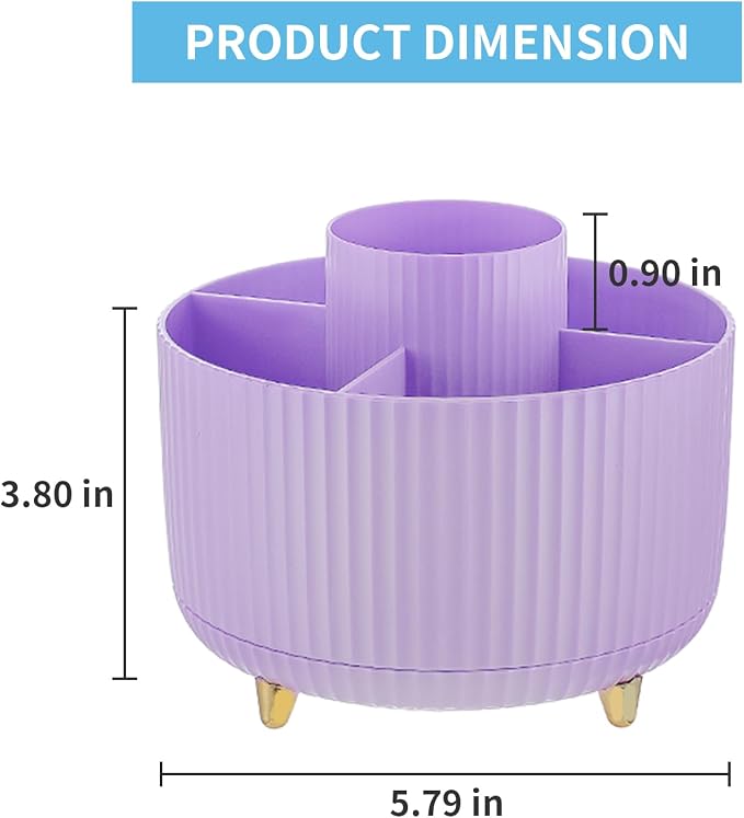 Marbrasse Desk Organizer, 360-Degree Rotating Pen Holder, Desk Organizers and - Image 7