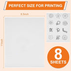 FURWEY 8PCS 8.5"x11" Wash Away Embroidery Stabilizer – Self Adhesive & Printable - Image 2