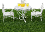 Dollhouse Miniature Bistro Table & Chairs Set Accessories Metal 1:12 Scale by Cuteminifulfillsallyourfantasiesabouttheminihomeinyourdreams