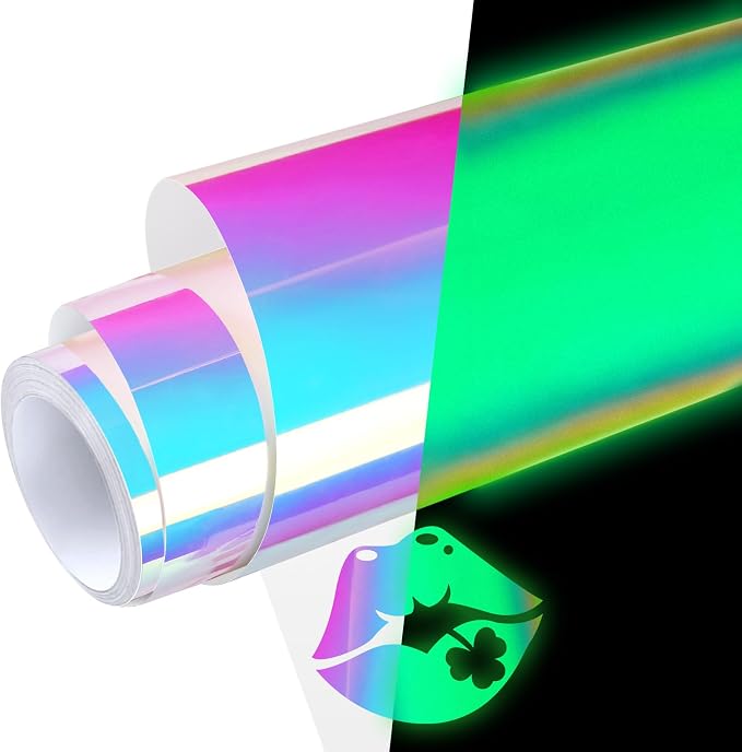 WRAPXPERT Glow in the Dark Permanent Adhesive Vinyl Holographic Iridescent by WRAPXPERT