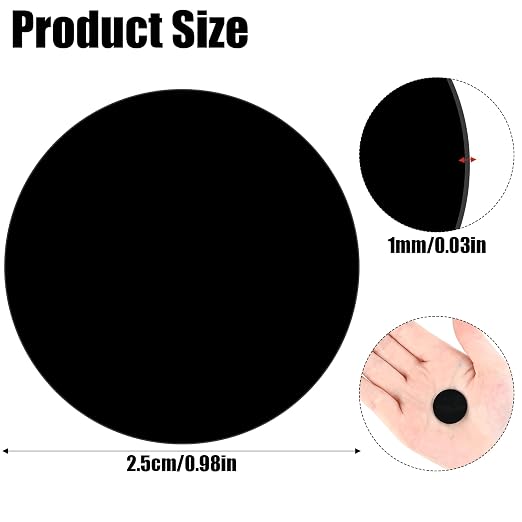30Pcs 1 inch Black Acrylic Discs Acrylic Circle Blanks | 0.04inch Thick Round - Image 2