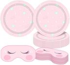 40Pcs Spa Party Decorations Sleepover Plates and Napkins Set by CRINSLY