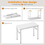 Need Small Folding Computer Desk, 39.4 Inch Writing Table, Sturdy Foldable Desk - Image 4