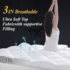 DOWNCOOL 3 Inch King Mattress Topper, Ultra Thick and Fluffy Supportive Memory - Image 4