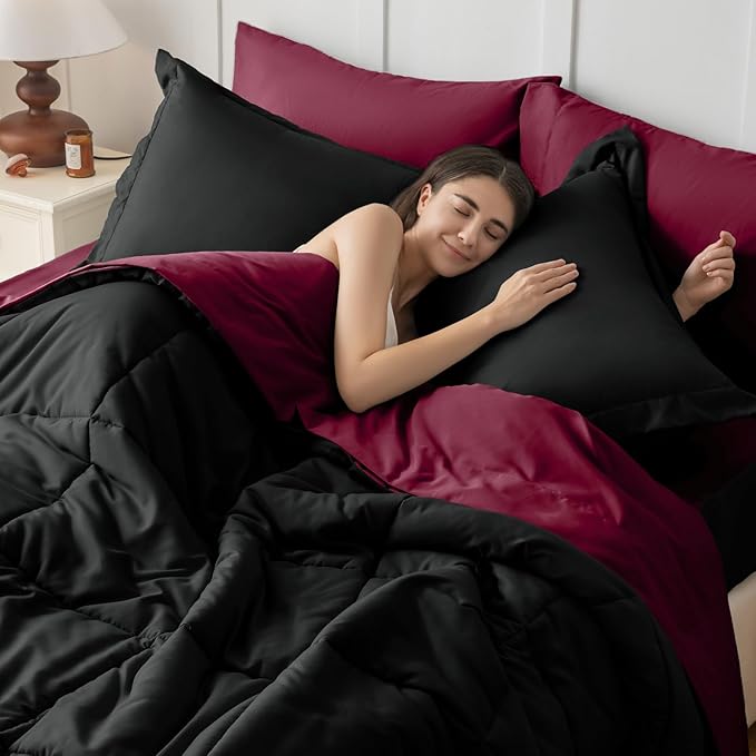 JOLLYVOGUE Twin Comforter Set, Ultra-Soft Bed in a Bag Twin Size 5 Pieces - Image 6