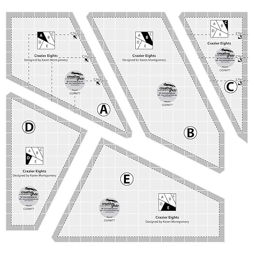 Creative Grids Crazier Eights Template and Quilt Ruler – CGRMT7 – Made in USA by CreativeGrids