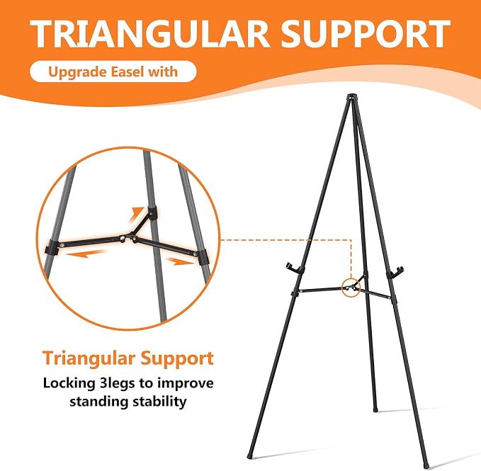 Easel Stand for Sign Portable, Adjustable Metal Easels for Display, Wedding - Image 6