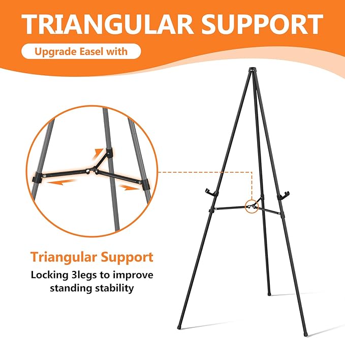 Easel Stand for Sign Portable, Adjustable Metal Easels for Display, Wedding - Image 6