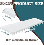 Frienda 1 Pack 144" x 24" x 1" Upholstery High Density Craft Sheets Cushion - Image 2