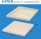 Falling in Art 2 Pack 6x6 Gallery Unfinished Wooden Canvas Panels | Birch Wood - Image 2