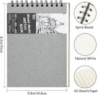 8.3x5.8 Sketch Book, Top Spiral Bound Sketch Pad, 60sheets 92lb/150gsm Nature - Image 2
