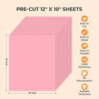 HTVRONT Baby Pink Heat Transfer Vinyl, 13 Pack | Pink Iron on Vinyl Sheets - Image 5