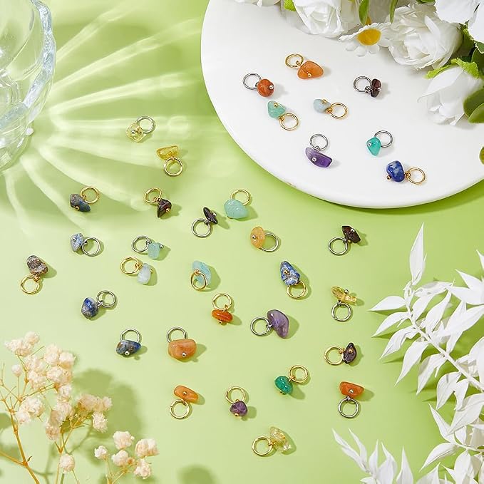 SUPERFINDINGS 84Pcs Natural Mixed Pendants Nuggets Gemstone Charms Crystal - Image 4